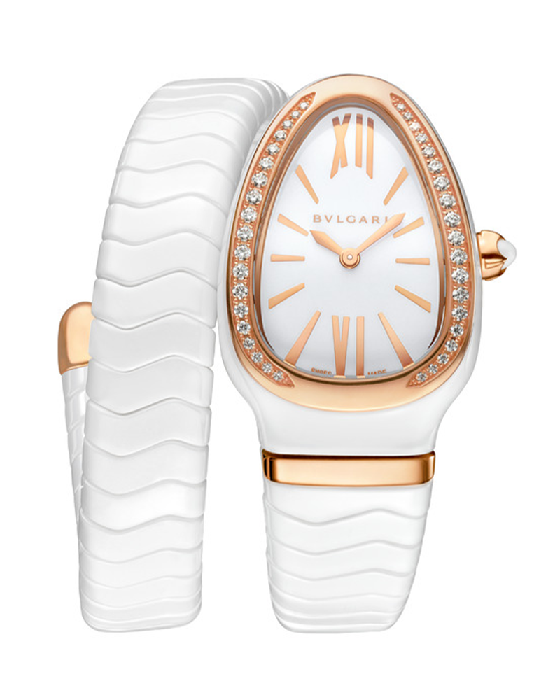 Bvlgari - Serpenti Spiga Watch For Women with White Ceramic
