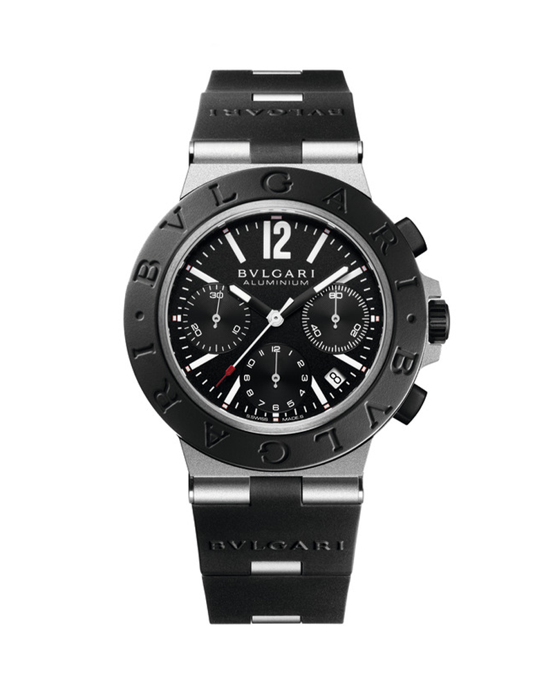Bvlgari - Bvlgari Aluminium Watch For Men with Black Rubber Strap