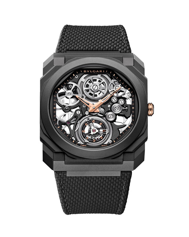 Bvlgari Octo Finissimo Watch for Men with Black Rubber Strap