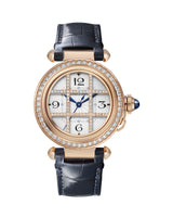Pasha De Cartier, 35 Mm, Automatic, Rose Gold, Diamonds, 2 Interchangeable Leather Straps