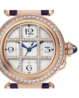 Pasha De Cartier, 35 Mm, Automatic, Rose Gold, Diamonds, 2 Interchangeable Leather Straps