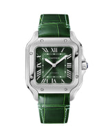 Santos De Cartier, Medium, Automatic, Steel, Interchangeable Steel And Leather Bracelets