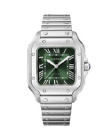 Santos De Cartier, Medium, Automatic, Steel, Interchangeable Steel And Leather Bracelets