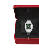 Santos De Cartier, Medium, Automatic, Steel, Interchangeable Steel And Leather Bracelets