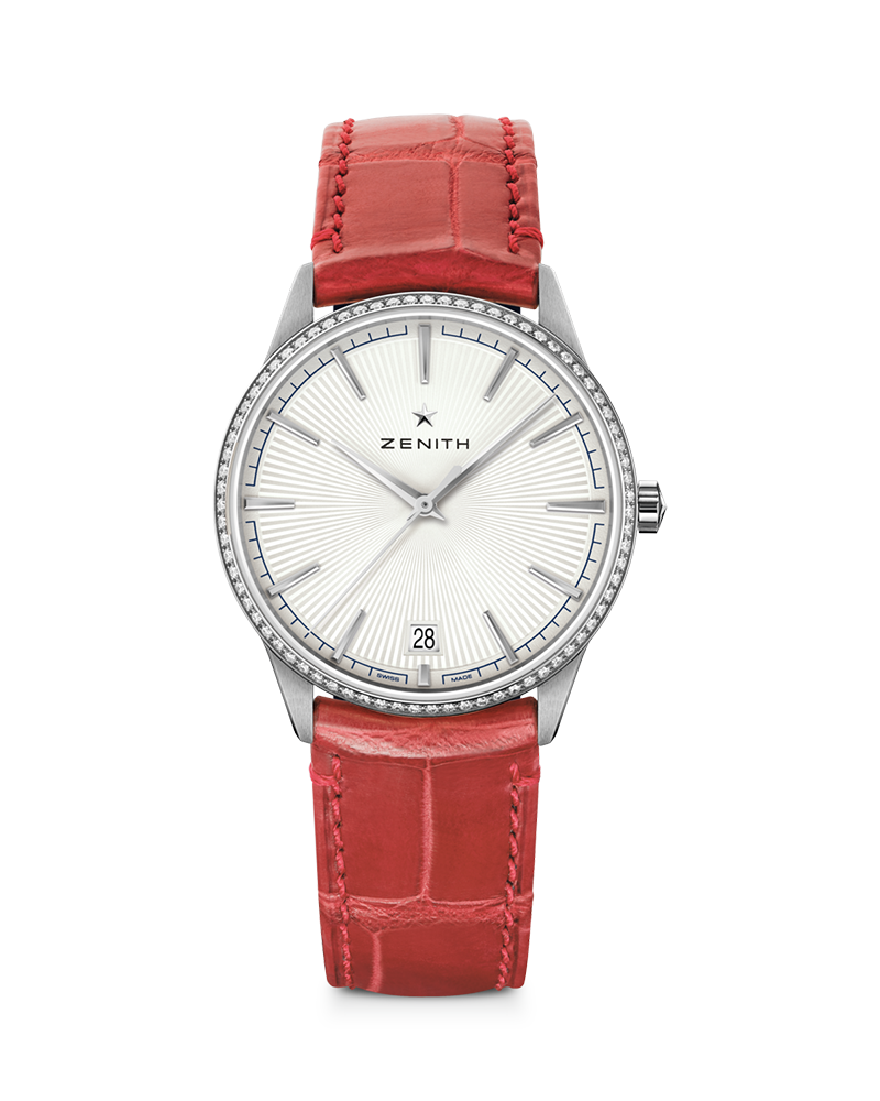 Zenith - Elite Classic Watch for Women with Red Leather Strap
