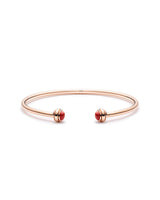 ROSE GOLD CARNELIAN OPEN BANGLE BRACELET (SIZE 17)