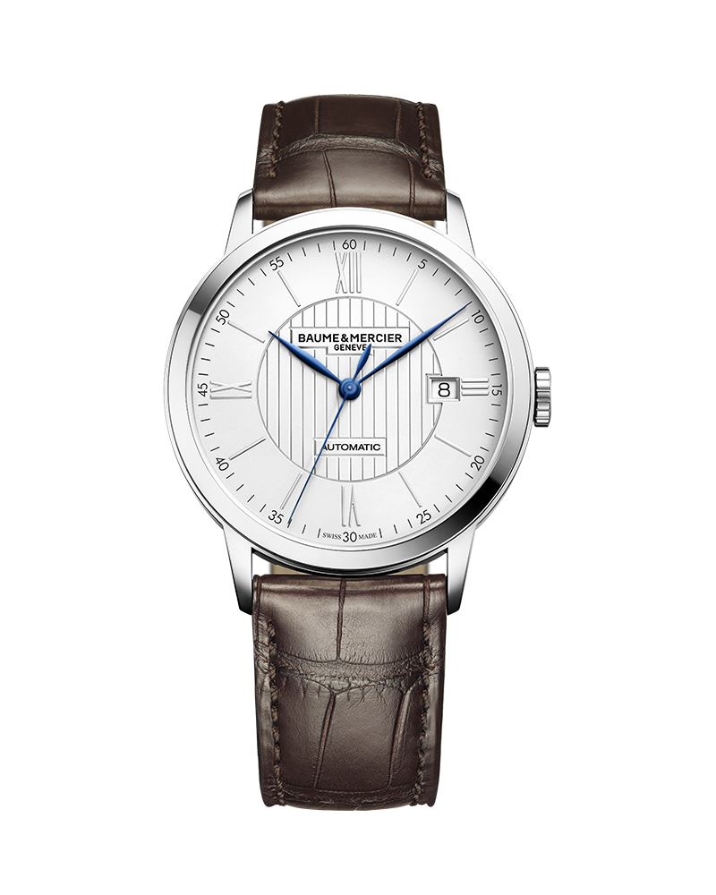 Baume Mercier Classima 10214 Automatic Watch For Men with Brown Leather Strap Art Of Time