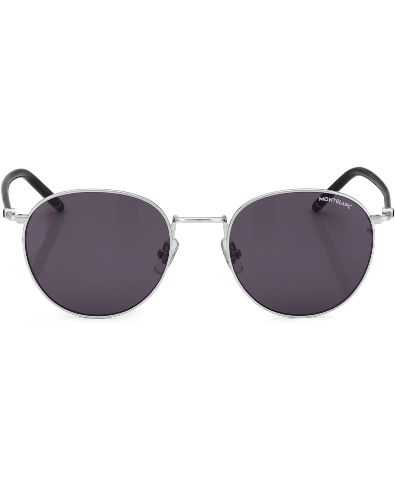 Round Sunglasses with Silver Colored Metal Frame Art Of Time