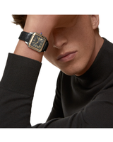 SANTOS-DUMONT WATCH,LARGE,STEEL YELLOW GOLD