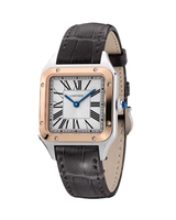 Santos Dumont, Small, Rose Gold And Steel, Leather