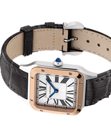 Santos Dumont, Small, Rose Gold And Steel, Leather