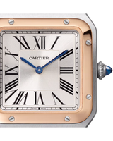 Santos Dumont, Small, Rose Gold And Steel, Leather