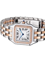 Panthere De Cartier, Medium, Rose Gold And Steel, Diamonds