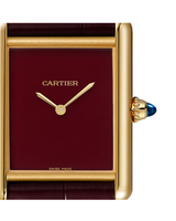 TANK LOUIS CARTIER WATCH LARGE MODEL, HAND-WOUND MECHANICAL MOVEMENT, YELLOW GOLD, LEATHER