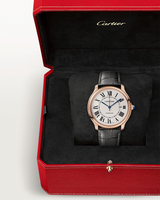 RONDE LOUIS CARTIER, 40 MM, ROSE GOLD, LEATHER