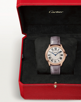 RONDE LOUIS CARTIER, 36 MM, ROSE GOLD, LEATHER