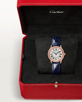 RONDE LOUIS CARTIER, 29 MM, ROSE GOLD, DIAMONDS, LEATHER