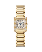 TANK FRANCAISE, SMALL, QUARTZ, YELLOW GOLD, DIAMONDS