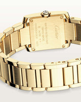 TANK FRANCAISE, SMALL, QUARTZ, YELLOW GOLD, DIAMONDS