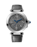 PASHA DE CARTIER, 41MM, AUTOMATIC, STEEL, DARK GREY, INTERCHANGEABLE METAL AND LEATHER