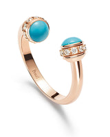 ROSE GOLD TURQUOISE DIAMOND OPEN RING