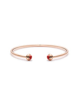 ROSE GOLD CARNELIAN OPEN BANGLE BRACELET (SIZE 16)