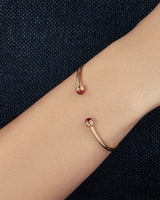 ROSE GOLD CARNELIAN OPEN BANGLE BRACELET (SIZE 16)