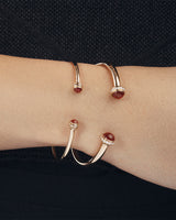 ROSE GOLD CARNELIAN OPEN BANGLE BRACELET (SIZE 16)