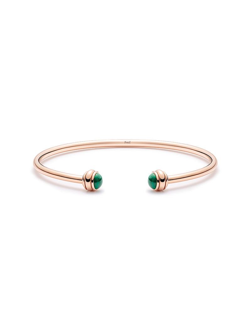 Piaget Rose Gold Malachite Open Bangle Bracelet G36PC600 Art