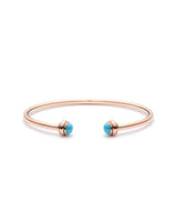ROSE GOLD TURQUOISE OPEN BANGLE BRACELET (SIZE 16)