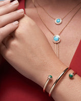 ROSE GOLD, MALACHITE, DIAMOND WRAP BANGLE BRACELET