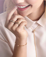 ROSE GOLD DIAMOND OPEN BANGLE BRACELET (SIZE 16)