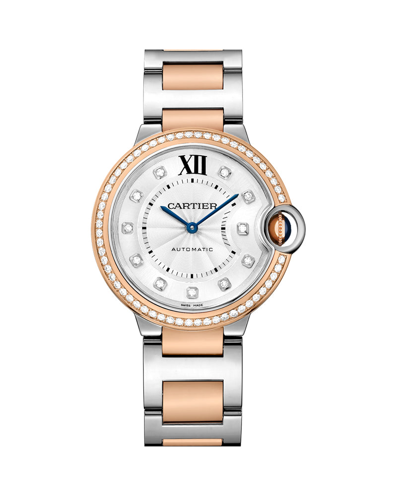 Cartier watch rose gold and silver Clearance