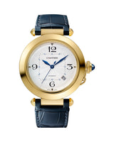 PASHA DE CARTIER, 41 MM, AUTOMATIC MOVEMENT, YELLOW GOLD, 2 INTERCHANGEABLE LEATHER STRAPS