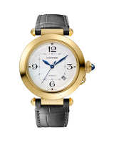 PASHA DE CARTIER, 41 MM, AUTOMATIC MOVEMENT, YELLOW GOLD, 2 INTERCHANGEABLE LEATHER STRAPS