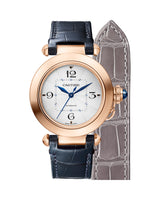 PASHA DE CARTIER, 35 MM, AUTOMATIC MOVEMENT, ROSE GOLD, 2 INTERCHANGEABLE LEATHER STRAPS