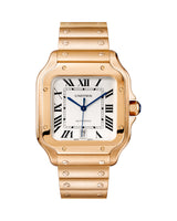 SANTOS DE CARTIER, LARGE, AUTOMATIC, ROSE GOLD, INTERCHANGEABLE METAL AND LEATHER BRACELETS