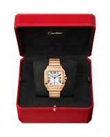 SANTOS DE CARTIER, LARGE, AUTOMATIC, ROSE GOLD, INTERCHANGEABLE METAL AND LEATHER BRACELETS