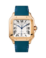 SANTOS DE CARTIER, LARGE, AUTOMATIC, ROSE GOLD, TWO INTERCHANGEABLE LEATHER BRACELETS
