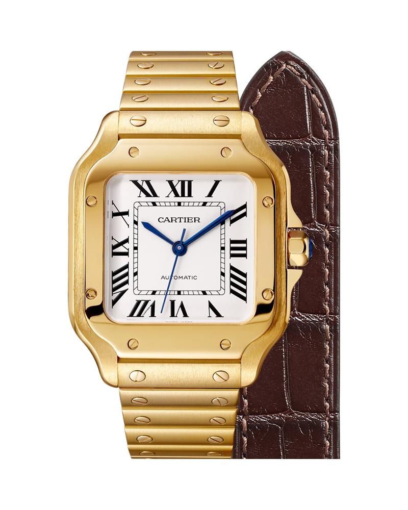 Cartier santos yellow online gold