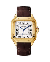 SANTOS DE CARTIER, MEDIUM, AUTOMATIC, YELLOW GOLD, INTERCHANGEABLE METAL AND LEATHER BRACELETS