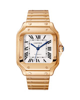 SANTOS DE CARTIER, MEDIUM, AUTOMATIC, ROSE GOLD, INTERCHANGEABLE METAL AND LEATHER BRACELETS