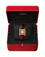 TANK LOUIS CARTIER, LARGE, HAND WOUND, YELLOW GOLD, LEATHER