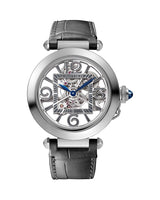 PASHA DE CARTIER, SKELETON, 41 MM, AUTOMATIC MOVEMENT, STEEL, INTERCHANGEABLE METAL AND LEATHER STRAPS