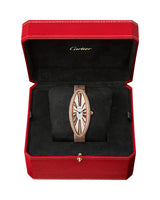 BAIGNOIRE ALLONGEE WATCH, EXTRA LARGE MODEL, ROSE GOLD, DIAMONDS