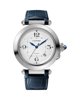PASHA DE CARTIER, 41 MM, AUTOMATIC MOVEMENT, STEEL, 2 INTERCHANGEABLE LEATHER STRAPS
