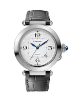 PASHA DE CARTIER, 41 MM, AUTOMATIC MOVEMENT, STEEL, 2 INTERCHANGEABLE LEATHER STRAPS
