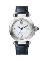 PASHA DE CARTIER, 35 MM, AUTOMATIC MOVEMENT, STEEL, 2 INTERCHANGEABLE LEATHER STRAPS