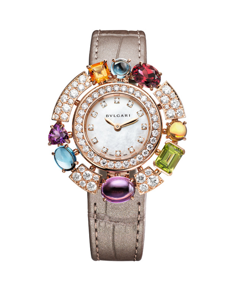 Bvlgari - Allegra Watch for Women in Rose Gold with Brown Leather Bvlgari - Allegra Watch for Women in Rose Gold with Brown Leather