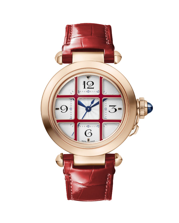 Pasha de Cartier watch, 35 mm, Automatic, Rose Gold, 2 Interchangeable Leather Straps
